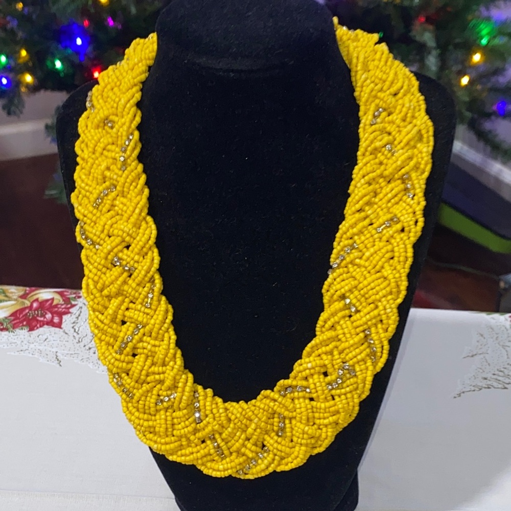 Beautiful and Elegant “TINY YELLOW BEADS ENTWINED WITHIN FAUX DIAMONDS”.